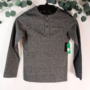👕 Dip Grey Long Sleeve Henley Shirt – Kids Size S (6–7) – NEW with Tags